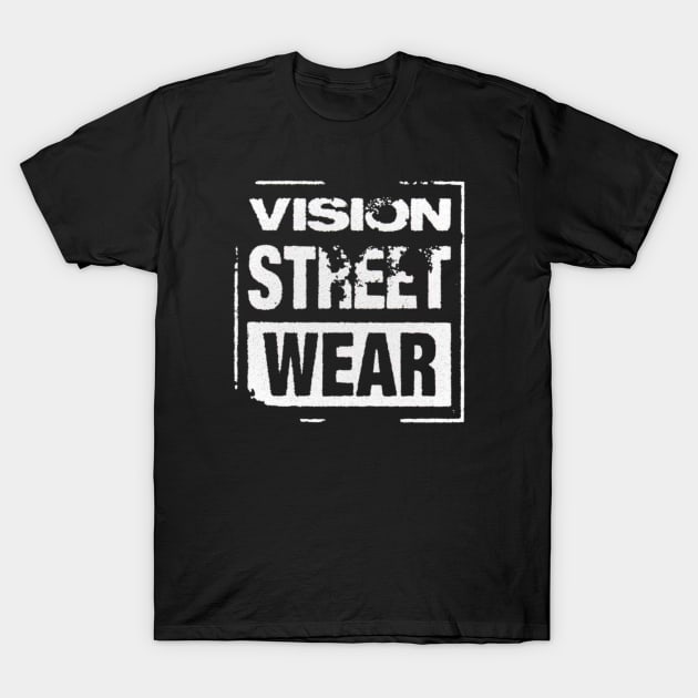 Vision Street Wear Skateboarding Disstresed 1980s Original Aesthetic Tribute 〶 T-Shirt by Terahertz'Cloth